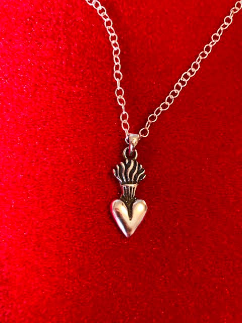 Big Flame Heart Necklace