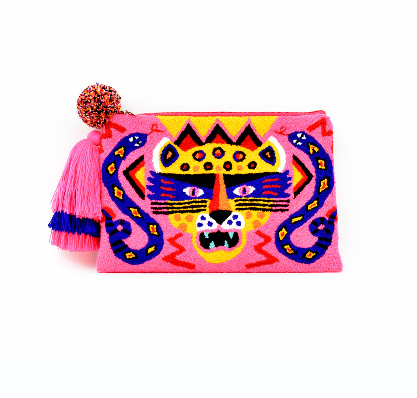 Big Cat Tapizada Clutch - Large