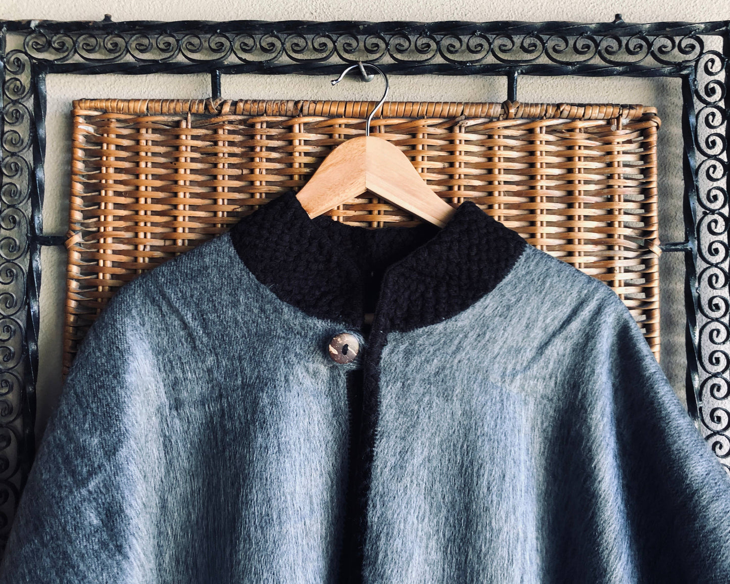 Alpaca Cape with Crochet Collar