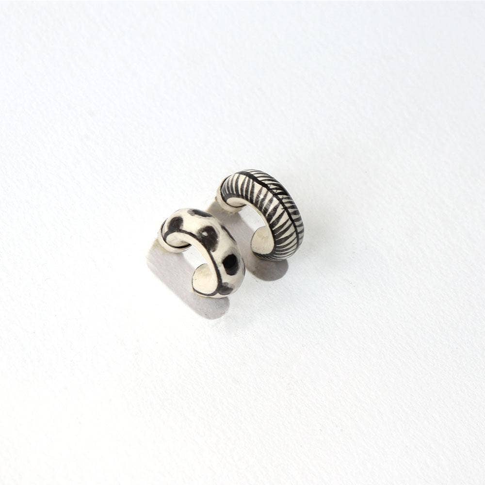 White Ceramic Hoops - Small