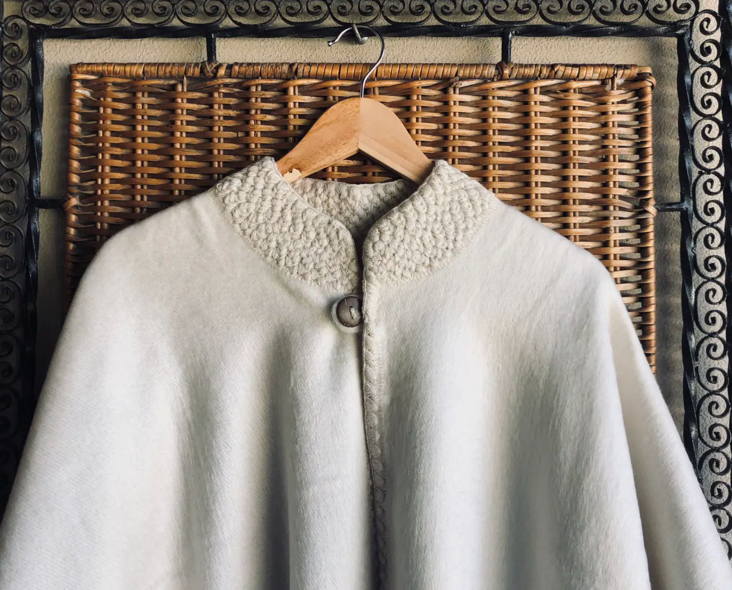 Alpaca Cape with Crochet Collar