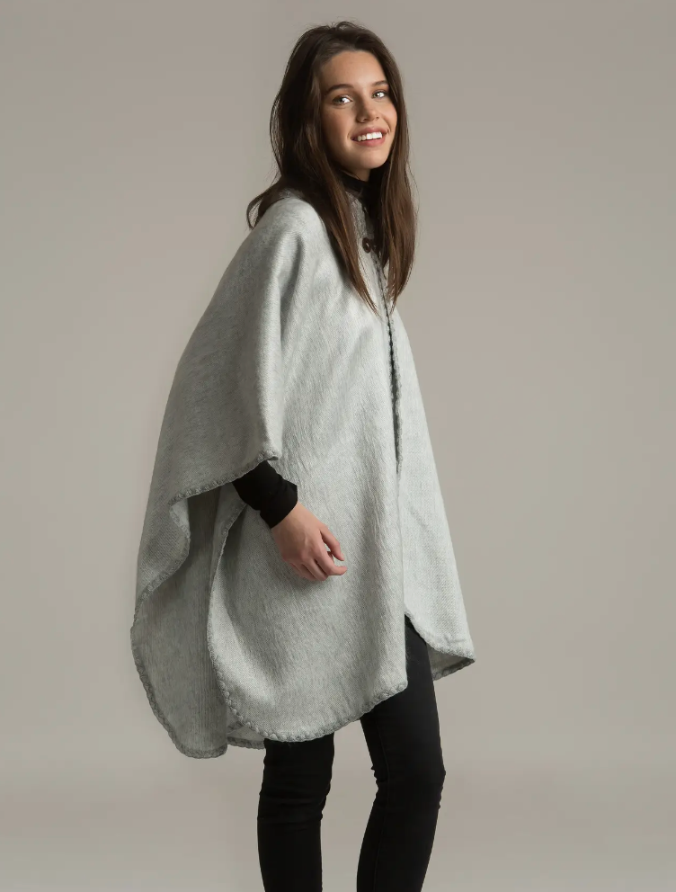 Alpaca Cape with Crochet Collar