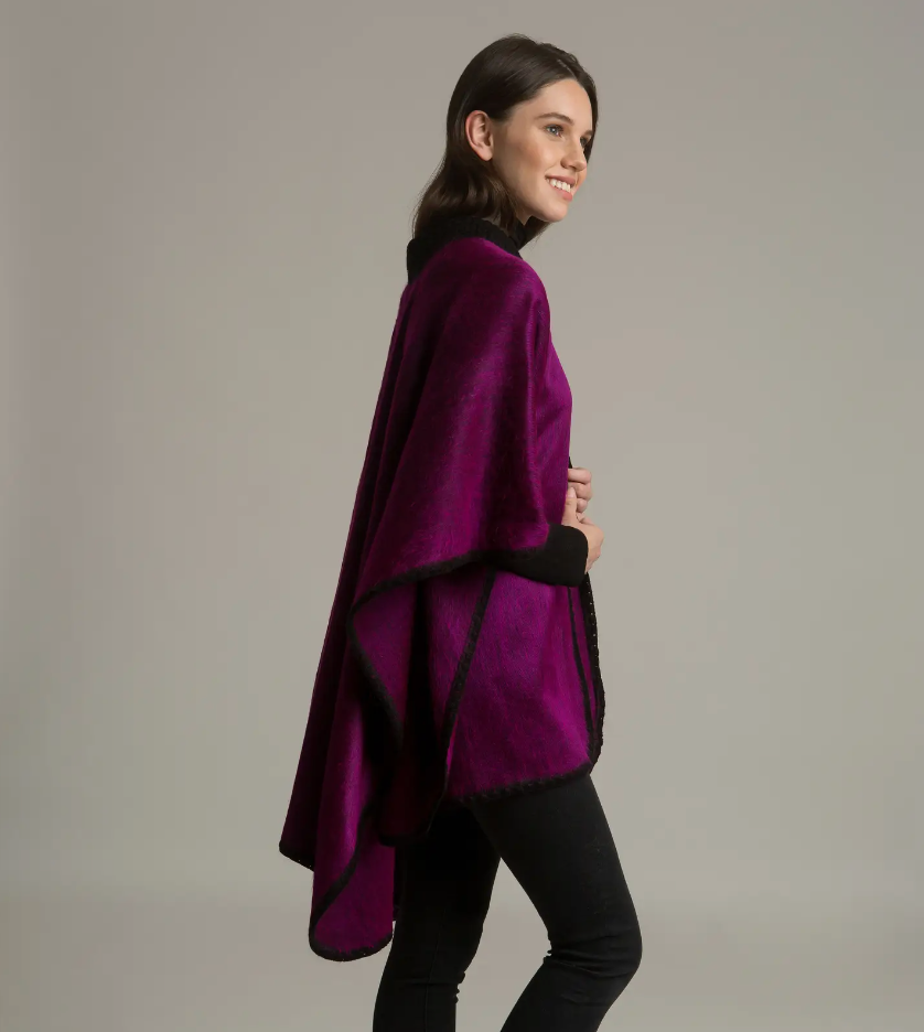 Alpaca Cape with Crochet Collar