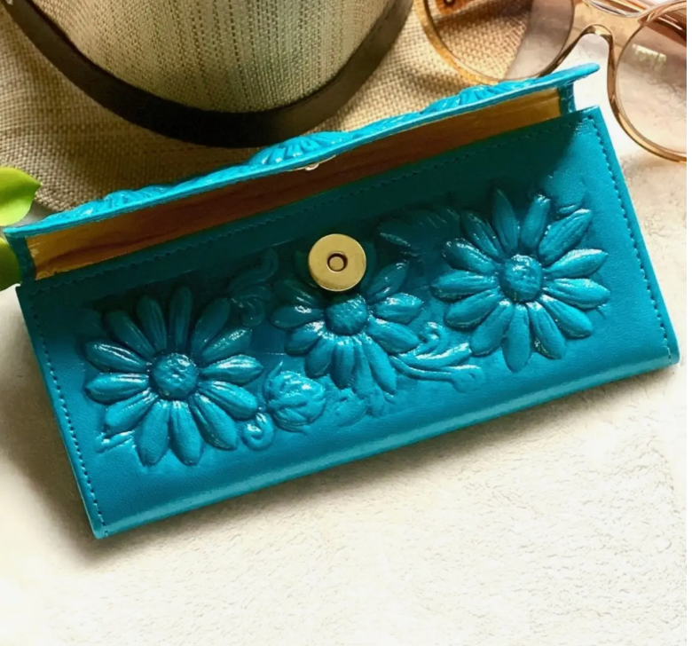 Handcrafted Floral Leather Wallets
