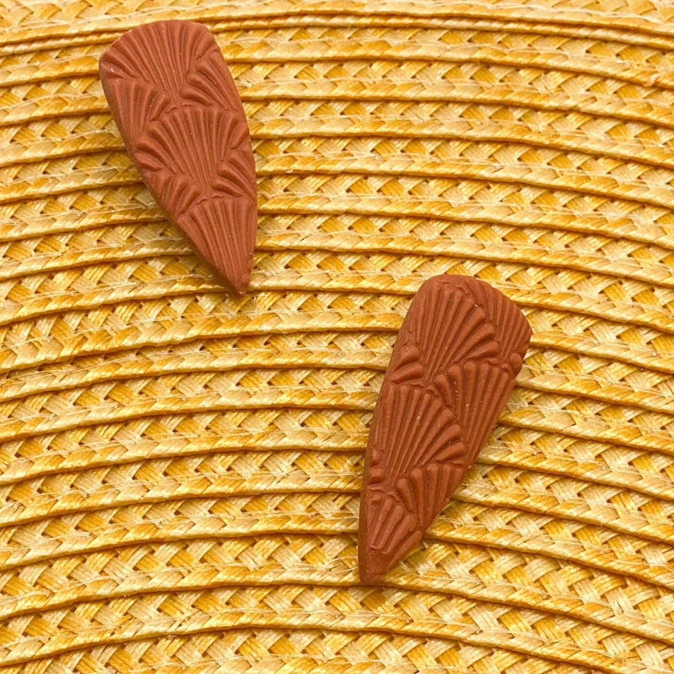 Terracotta Textured Dagger Studs