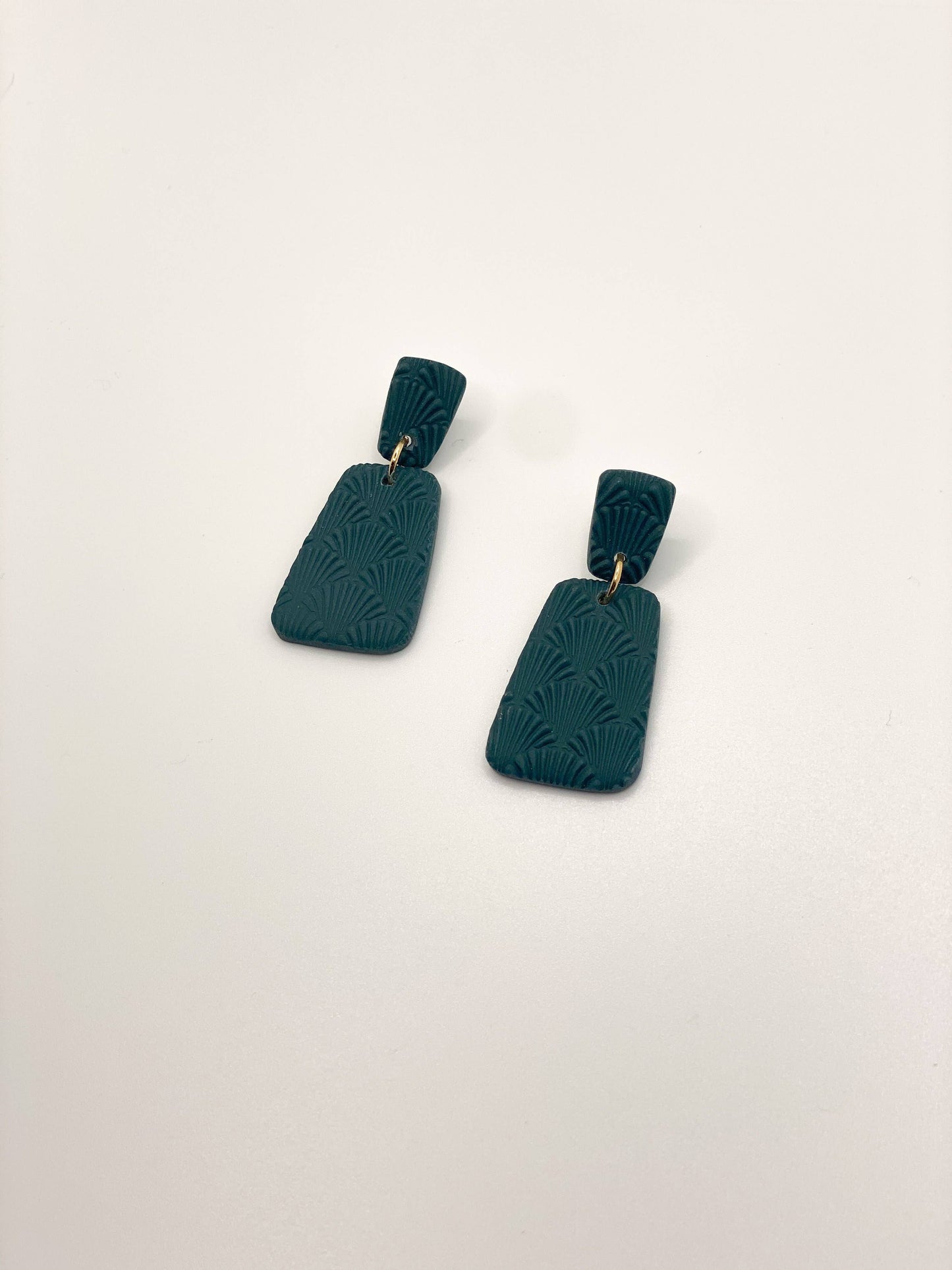 Deep Teal Trapezoid Dangles