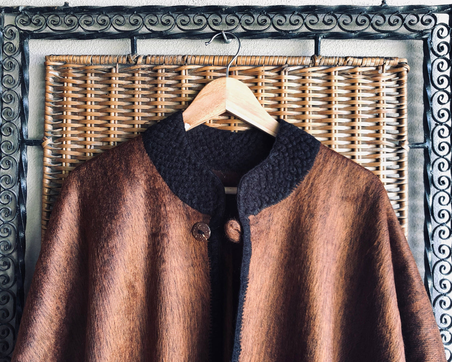 Alpaca Cape with Crochet Collar