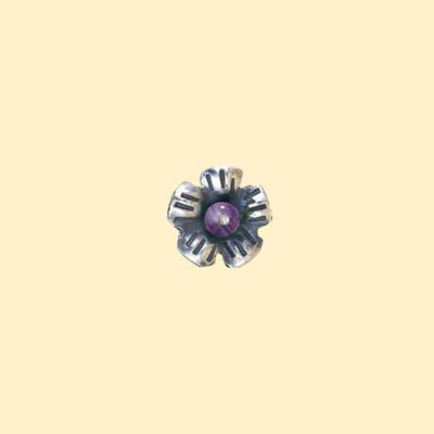 Baroque Sterling Silver Tiny Flower Earring
