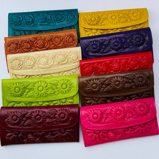 Handcrafted Floral Leather Wallets