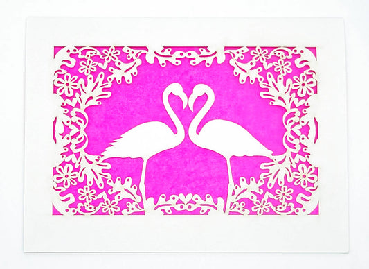 Flamingos in Love Card
