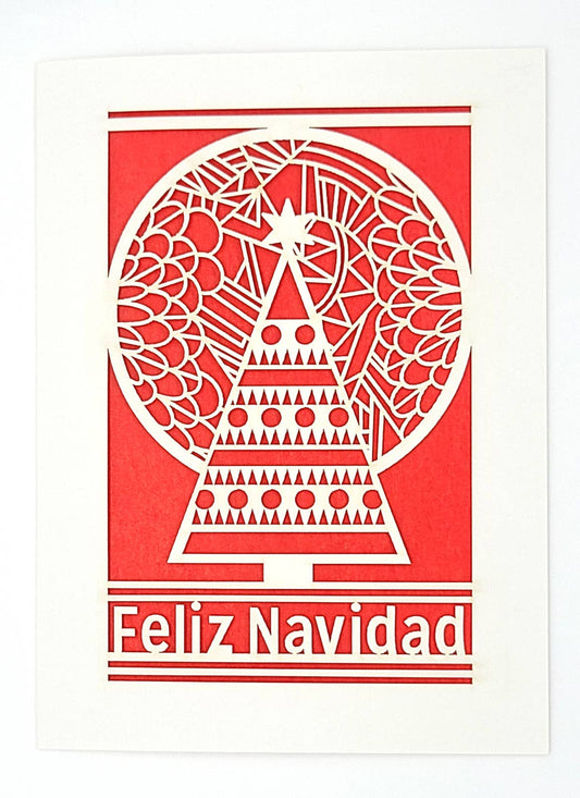 Feliz Navidad - Tree and Moon Card