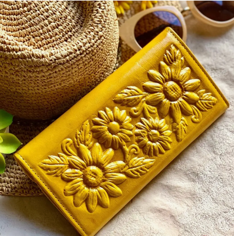 Handcrafted Floral Leather Wallets