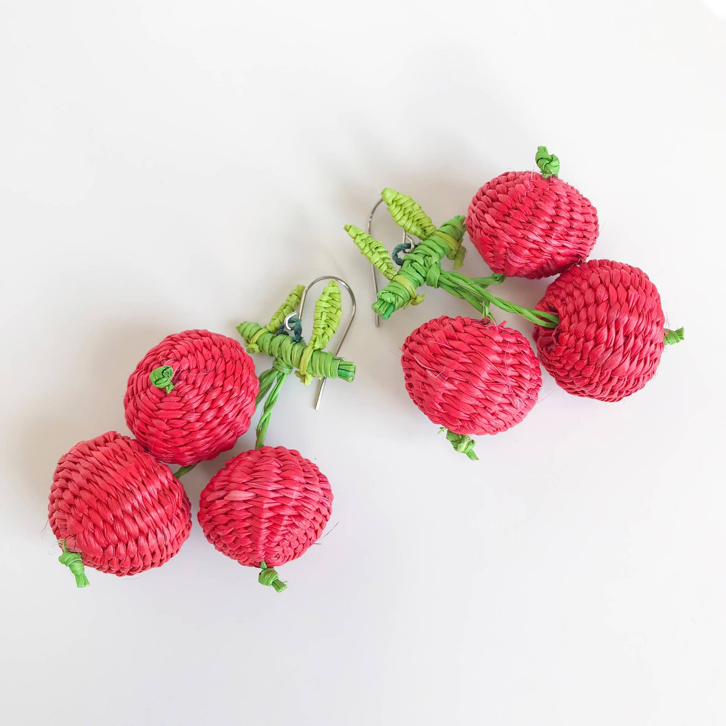 Hand-Woven Single Drop Fruit Earrings